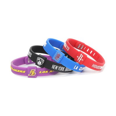 Team bracelet adjustable silicone bracelet Lakers Nets Warriors basketball buckle hand ring fan bracelet